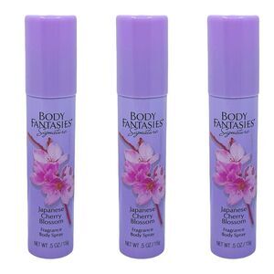 Body Fantasies Japanese Cherry Blossom Fragrance Body Spray - 3 Pack